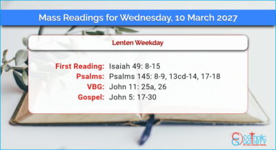 Daily Mass Readings for Wednesday, 10 March 2027