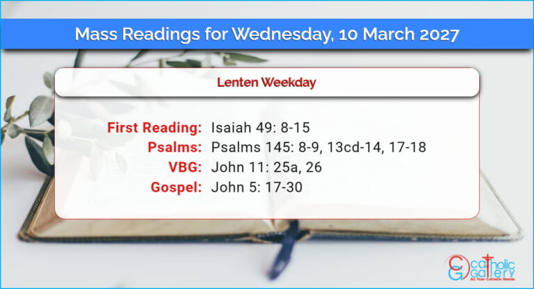 Daily Mass Readings for Wednesday, 10 March 2027