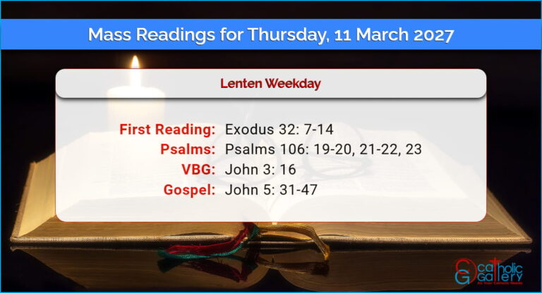 Daily Mass Readings for Thursday, 11 March 2027