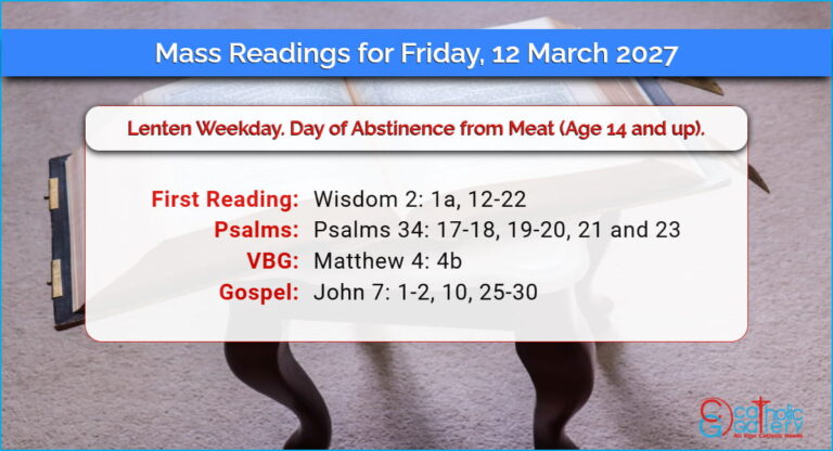 Daily Mass Readings for Friday, 12 March 2027