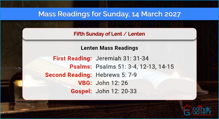 Daily Mass Readings for Sunday, 14 March 2027