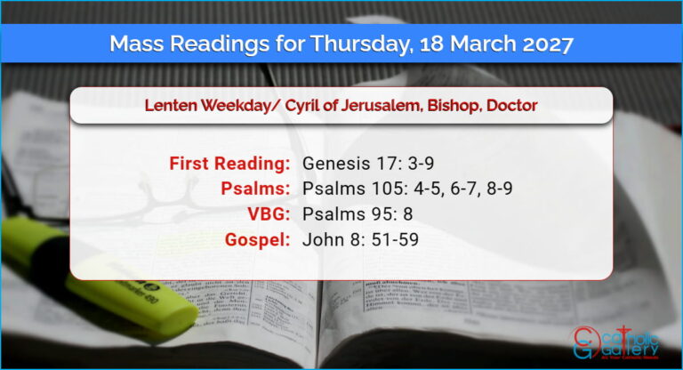 Daily Mass Readings for Thursday, 18 March 2027