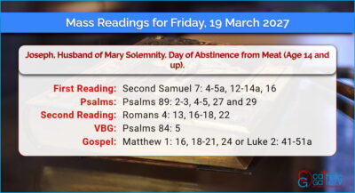 Daily Mass Readings for Friday, 19 March 2027