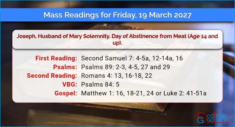 Daily Mass Readings for Friday, 19 March 2027