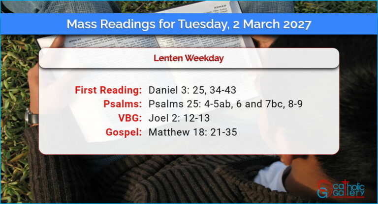 Daily Mass Readings for Tuesday, 2 March 2027