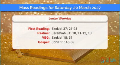 Daily Mass Readings for Saturday, 20 March 2027