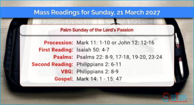 Daily Mass Readings for Sunday, 21 March 2027