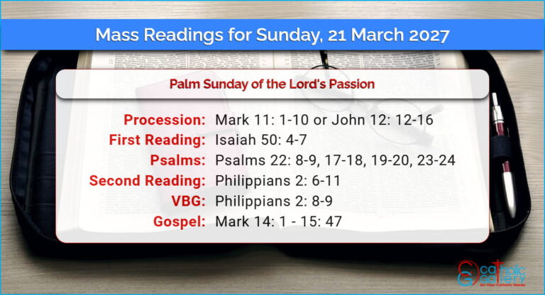 Daily Mass Readings for Sunday, 21 March 2027