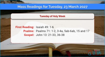 Daily Mass Readings for Tuesday, 23 March 2027