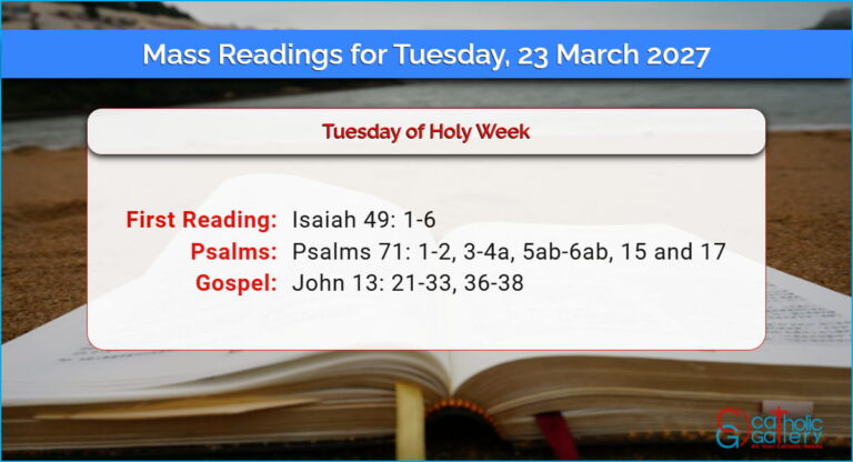 Daily Mass Readings for Tuesday, 23 March 2027