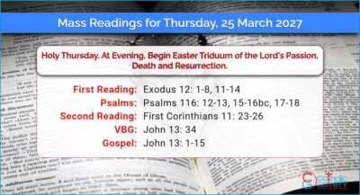 Daily Mass Readings for Thursday, 25 March 2027