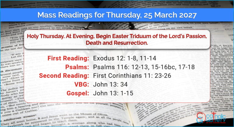 Daily Mass Readings for Thursday, 25 March 2027