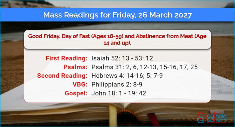 Daily Mass Readings for Friday, 26 March 2027