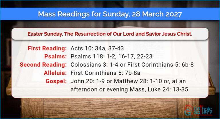 Daily Mass Readings for Sunday, 28 March 2027