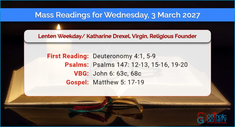 Daily Mass Readings for Wednesday, 3 March 2027