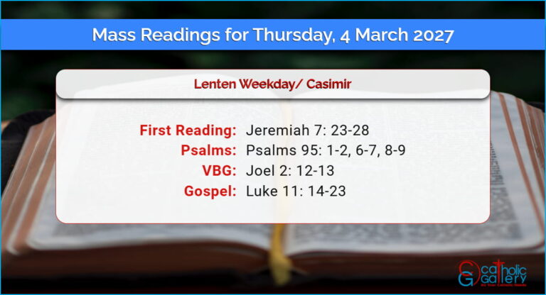 Daily Mass Readings for Thursday, 4 March 2027