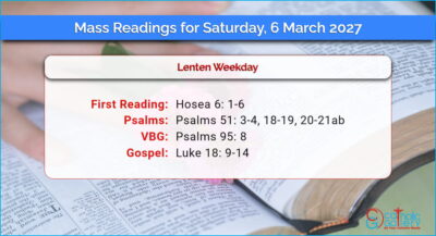 Daily Mass Readings for Saturday, 6 March 2027