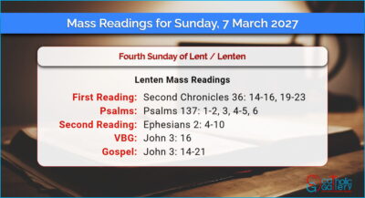 Daily Mass Readings for Sunday, 7 March 2027