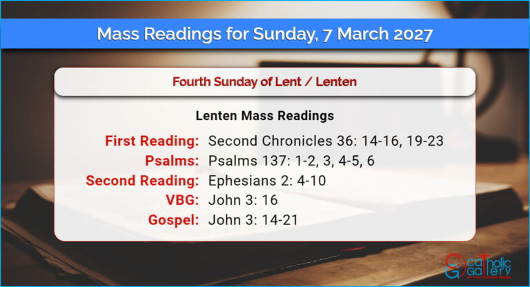 Daily Mass Readings for Sunday, 7 March 2027