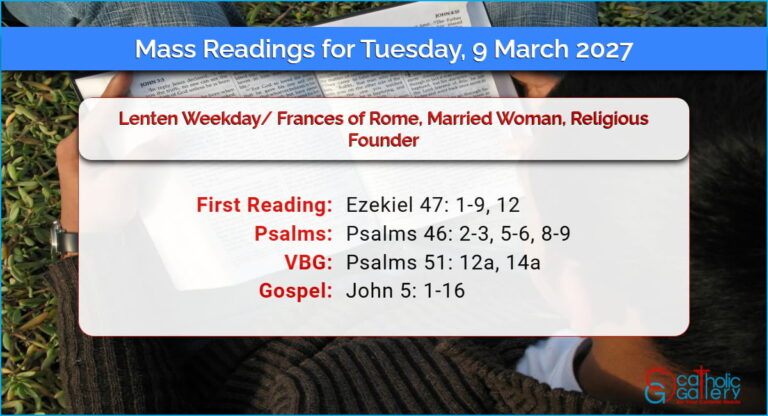 Daily Mass Readings for Tuesday, 9 March 2027