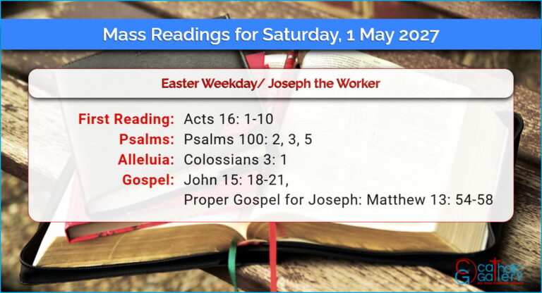 Daily Mass Readings for Saturday, 1 May 2027