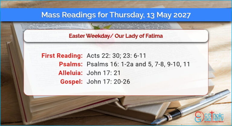 Daily Mass Readings for Thursday, 13 May 2027