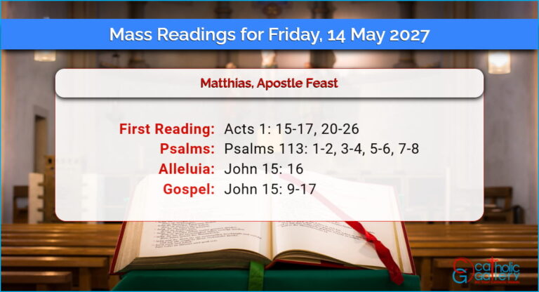 Daily Mass Readings for Friday, 14 May 2027
