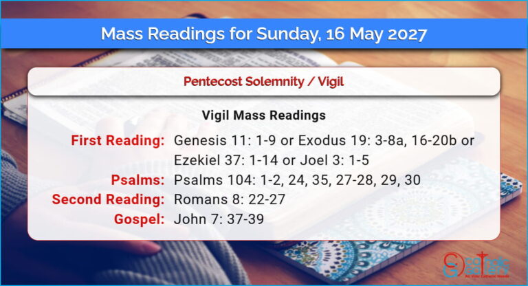 Daily Mass Readings for Sunday, 16 May 2027