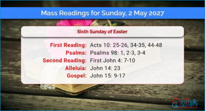 Daily Mass Readings for Sunday, 2 May 2027