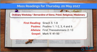 Daily Mass Readings for Thursday, 20 May 2027