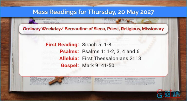 Daily Mass Readings for Thursday, 20 May 2027