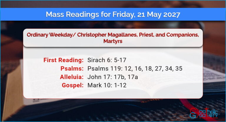 Daily Mass Readings for Friday, 21 May 2027