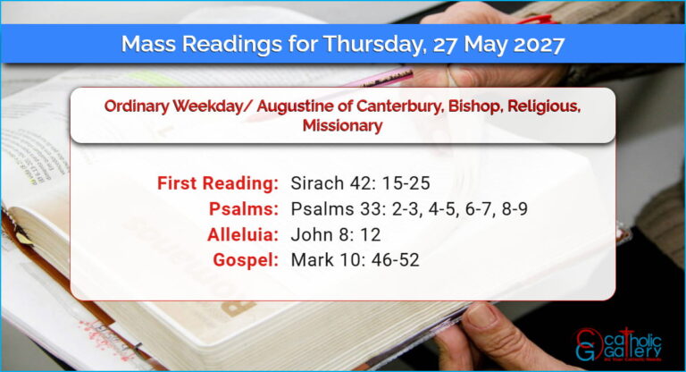 Daily Mass Readings for Thursday, 27 May 2027