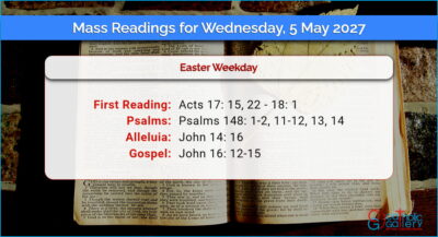 Daily Mass Readings for Wednesday, 5 May 2027