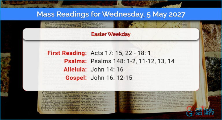 Daily Mass Readings for Wednesday, 5 May 2027