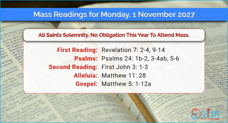 Daily Mass Readings for Monday, 1 November 2027
