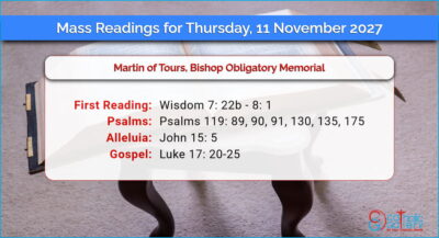 Daily Mass Readings for Thursday, 11 November 2027