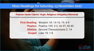 Daily Mass Readings for Saturday, 13 November 2027