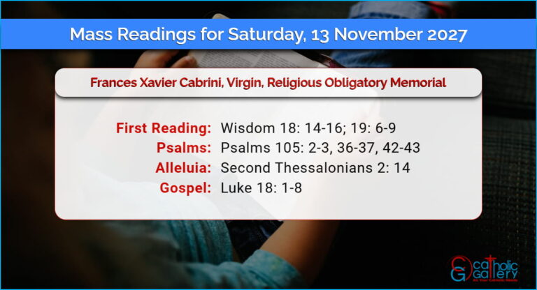 Daily Mass Readings for Saturday, 13 November 2027