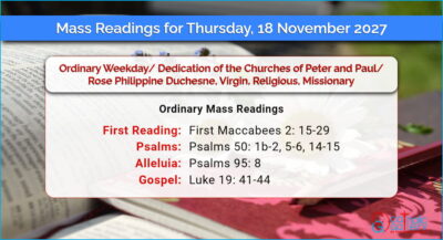 Daily Mass Readings for Thursday, 18 November 2027