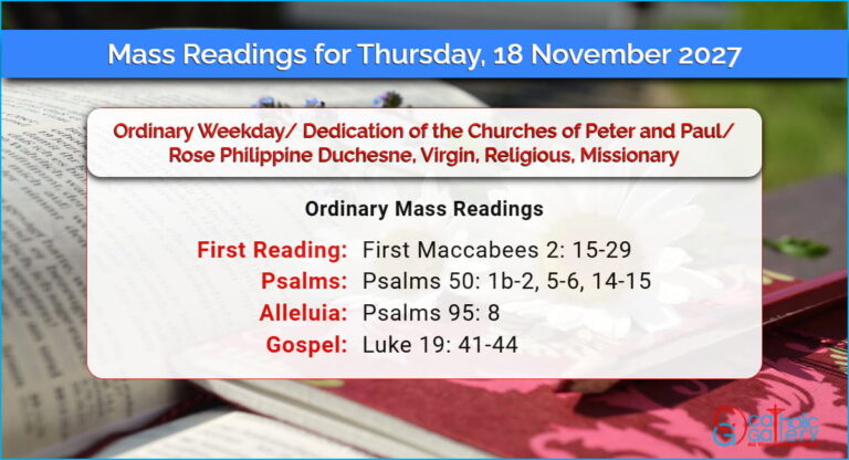 Daily Mass Readings for Thursday, 18 November 2027