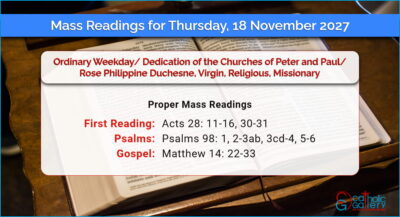 Daily Mass Readings for Thursday, 18 November 2027