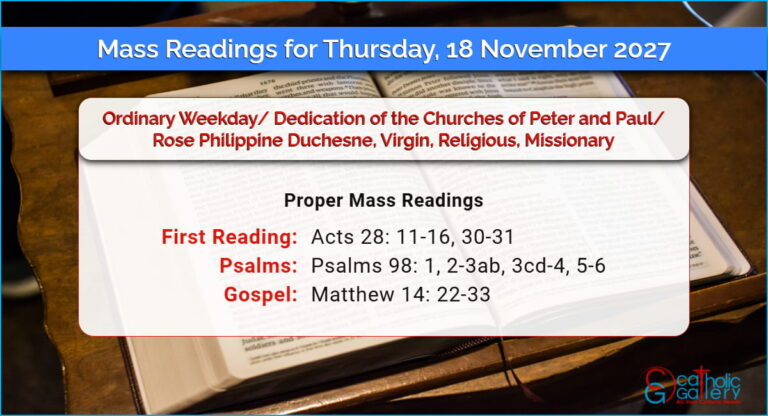 Daily Mass Readings for Thursday, 18 November 2027