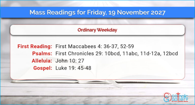 Daily Mass Readings for Friday, 19 November 2027