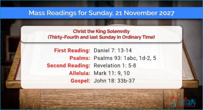 Daily Mass Readings for Sunday, 21 November 2027