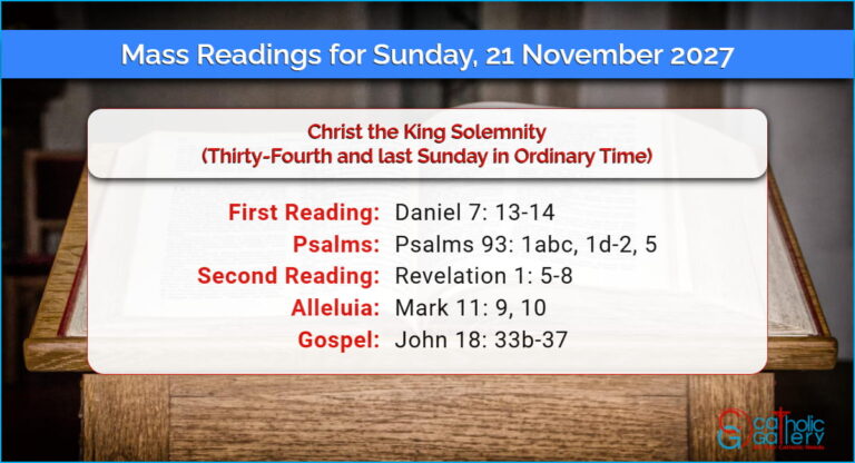 Daily Mass Readings for Sunday, 21 November 2027