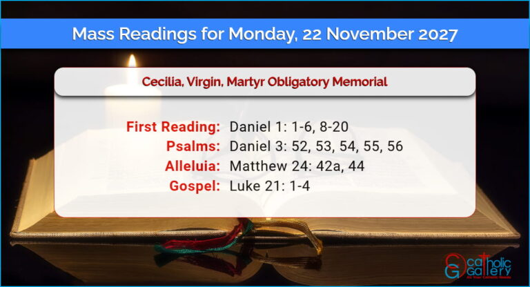 Daily Mass Readings for Monday, 22 November 2027