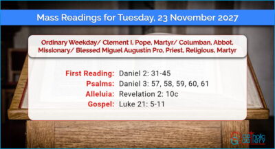 Daily Mass Readings for Tuesday, 23 November 2027