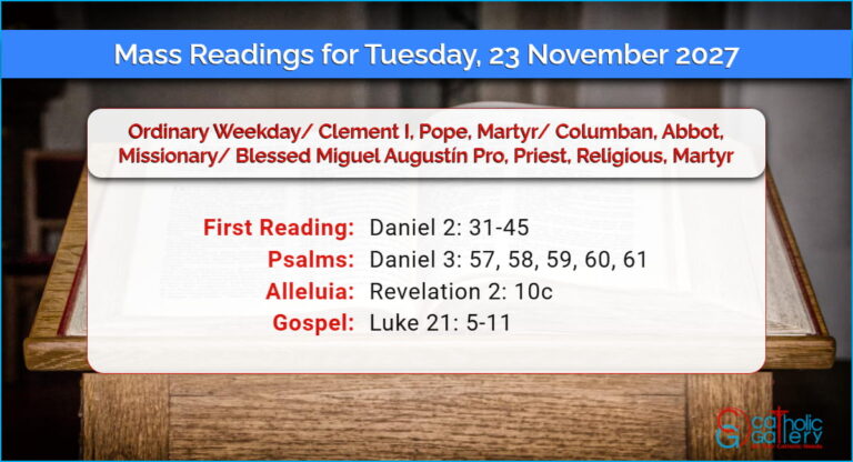 Daily Mass Readings for Tuesday, 23 November 2027