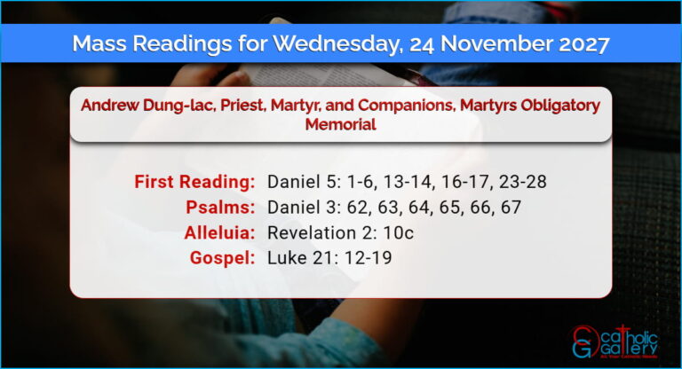 Daily Mass Readings for Wednesday, 24 November 2027